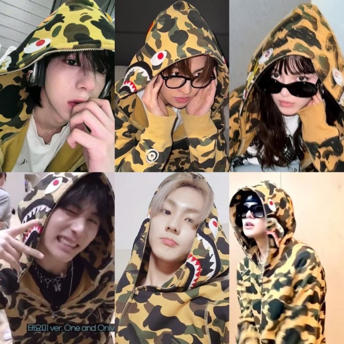 베이프 퍼스트 카모 샤크 풀 집 후드 옐로우 황계 상품이미지2