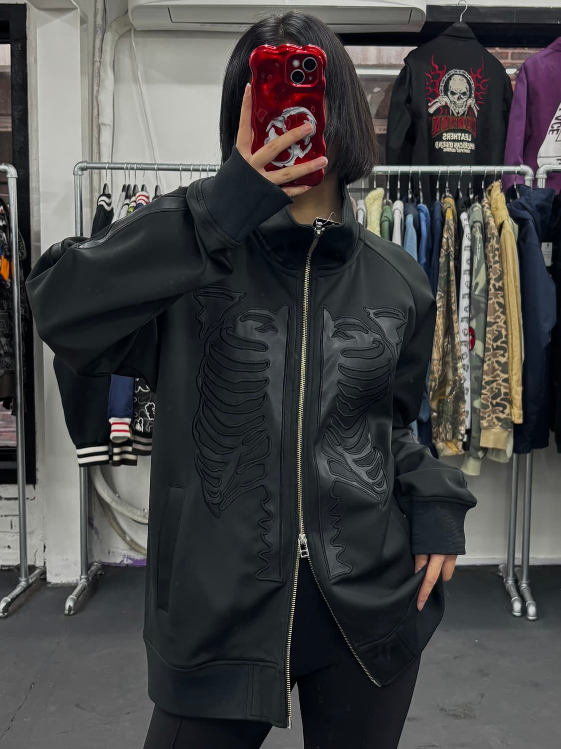 밴슨 레더 본 블랙 져지 상품이미지1