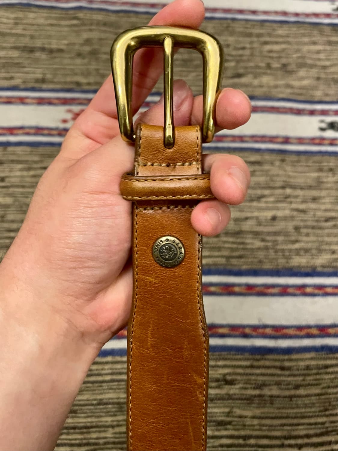 (36~40)USA SEBAGO 리얼레더 빈티지 웨스턴벨트 가죽벨트 상품이미지3