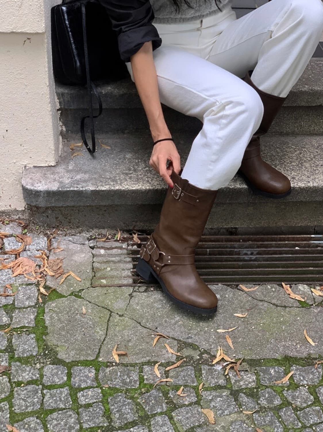 바이커 버클 미들 부츠 브라운 235 정말 예뻐요! 상품이미지4