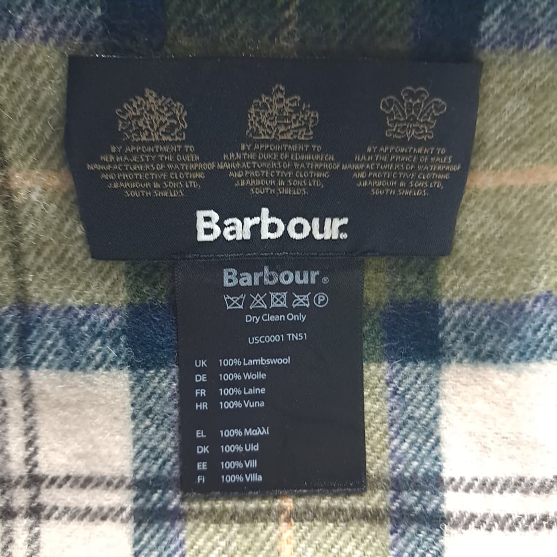 MX659 바버 램스울 타탄체크 그린 머플러 목도리 상품이미지5