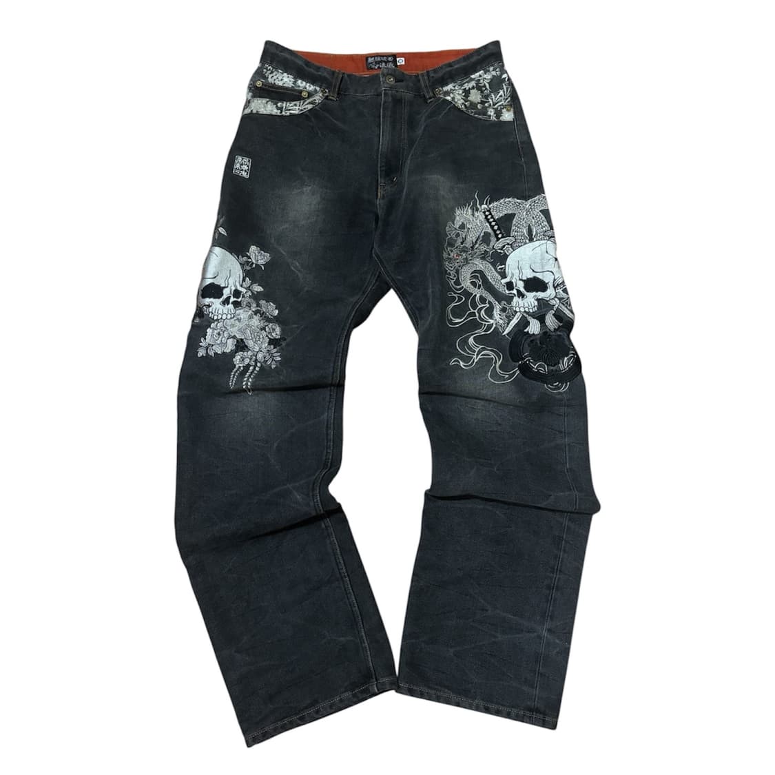 [karakuri tamashii] 카라쿠리 오리엔탈 스컬 데님팬츠 상품이미지1
