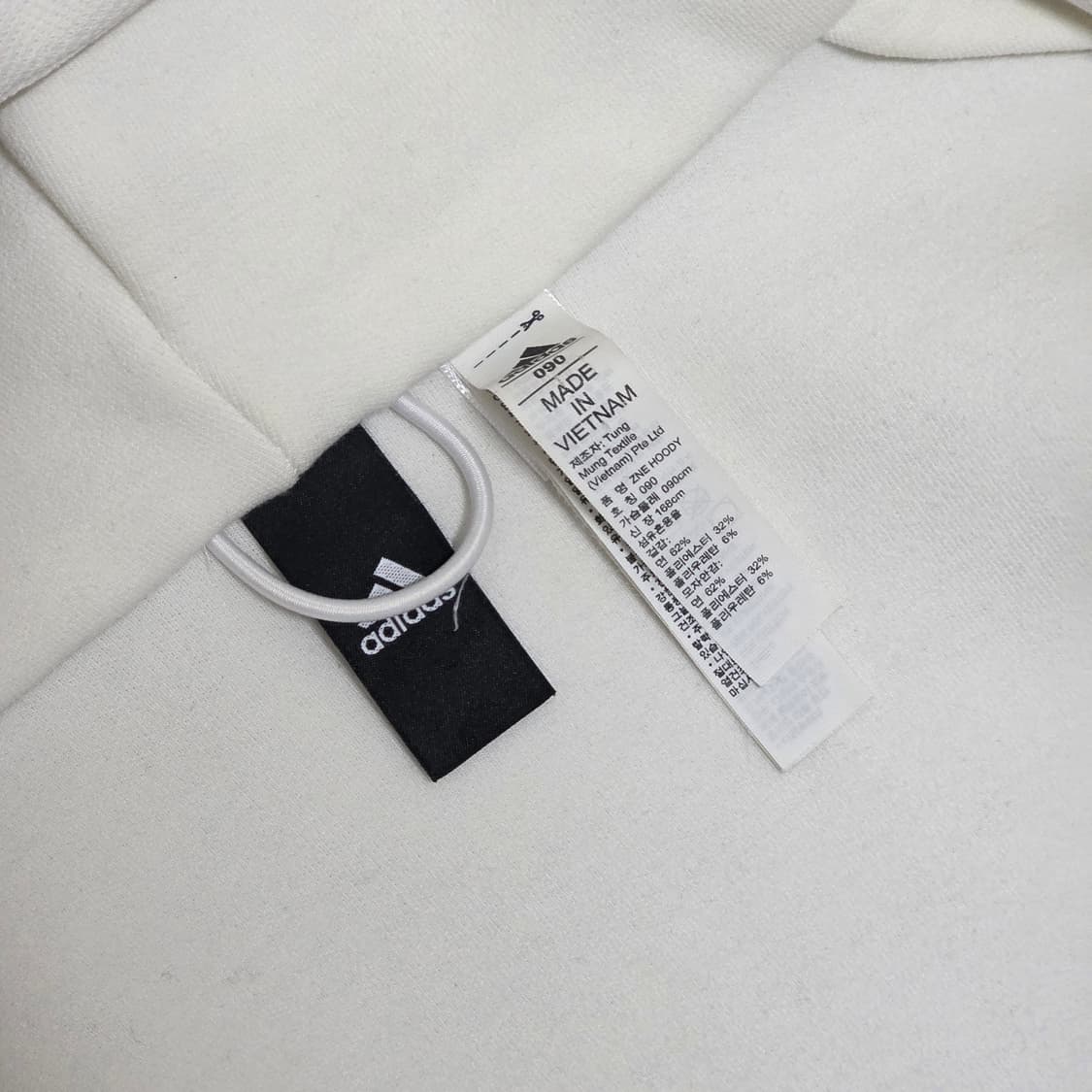 90 여성 아디다스 핑거홀 후드 져지 화이트 상품이미지6