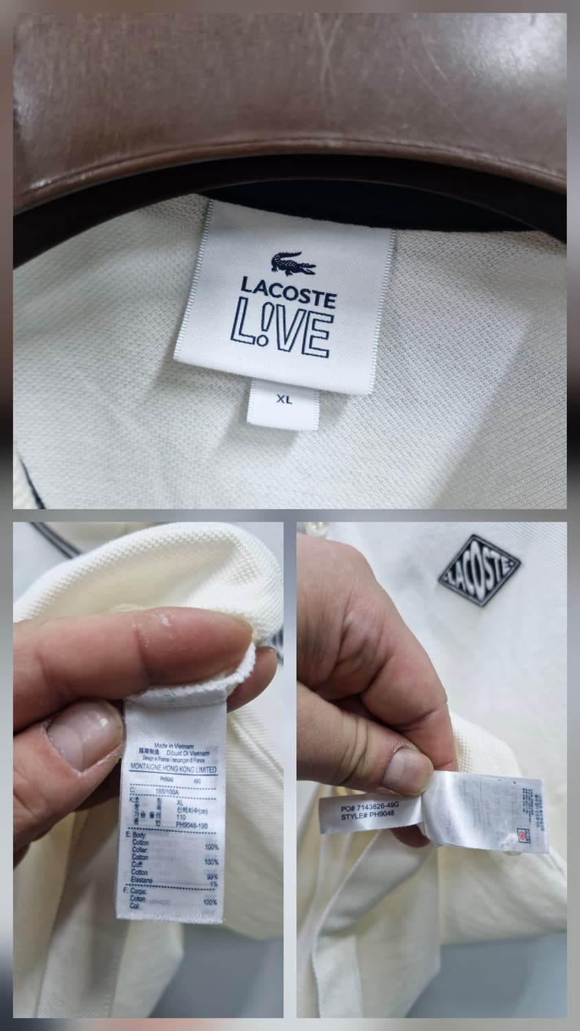 105XL 라코스테 카라 반팔티 아이보리. 상품이미지9