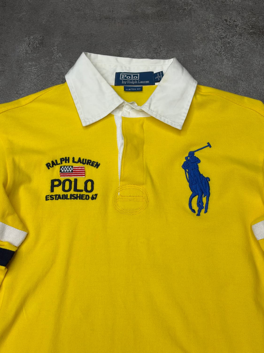 폴로 랄프로렌 빅포니 성조기 옐로우 럭비 셔츠 긴팔 상품이미지2
