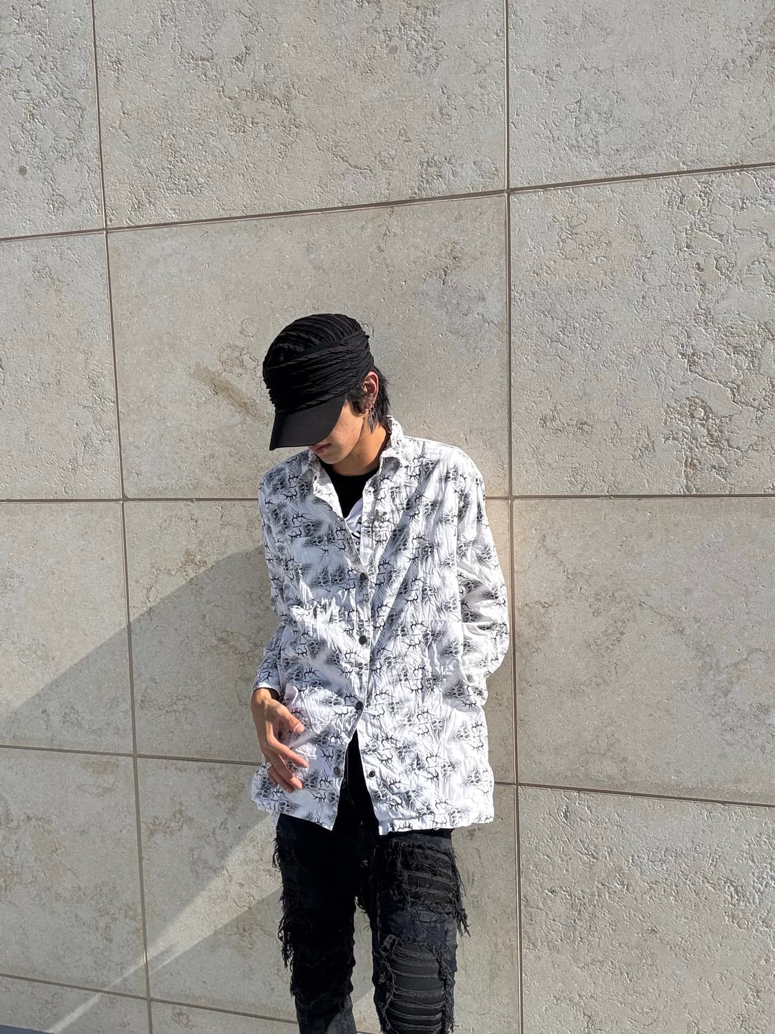 “Vintage” Punk Print White Shirts 상품이미지9