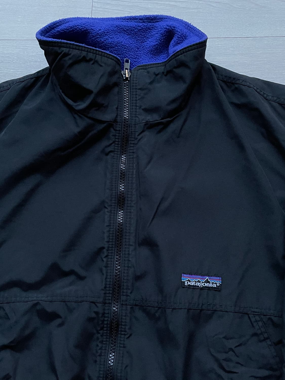 80s 파타고니아 쉘드 신칠라 블랙 퍼플 봄버 자켓 rare usa 상품이미지4