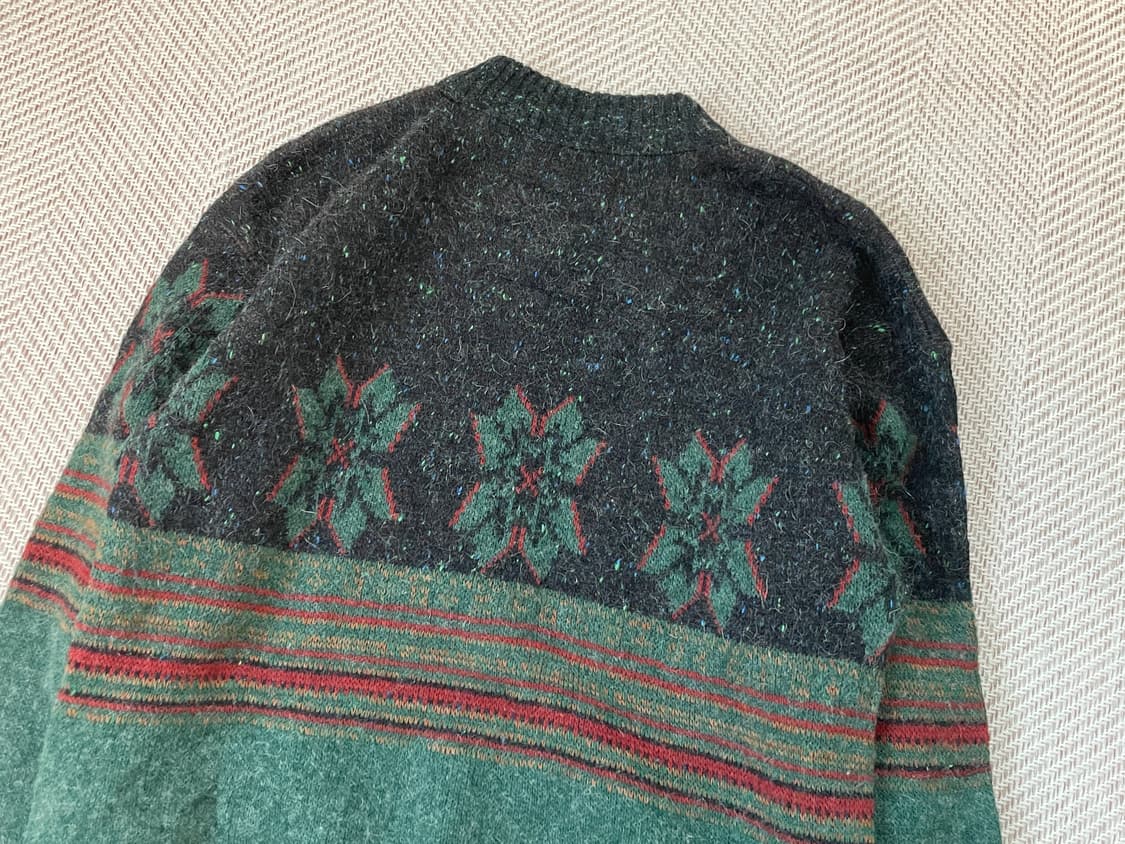 8~90s 유럽빈티지 자카드 파리지안 패턴 니트 스웨터 J03617 상품이미지7