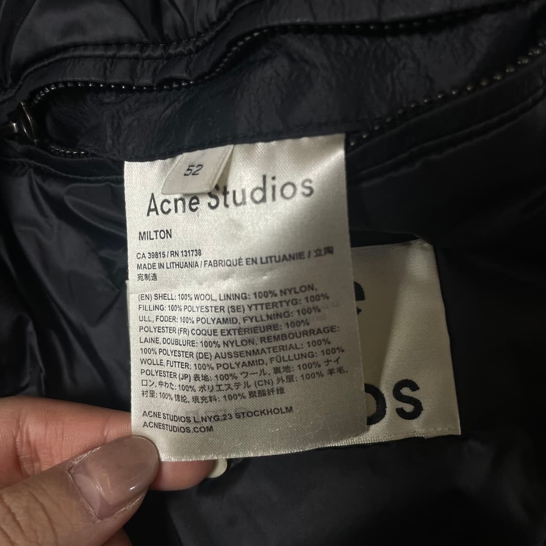 아크네 스튜디오 네이비 후드 코트 자켓 52 상품이미지6