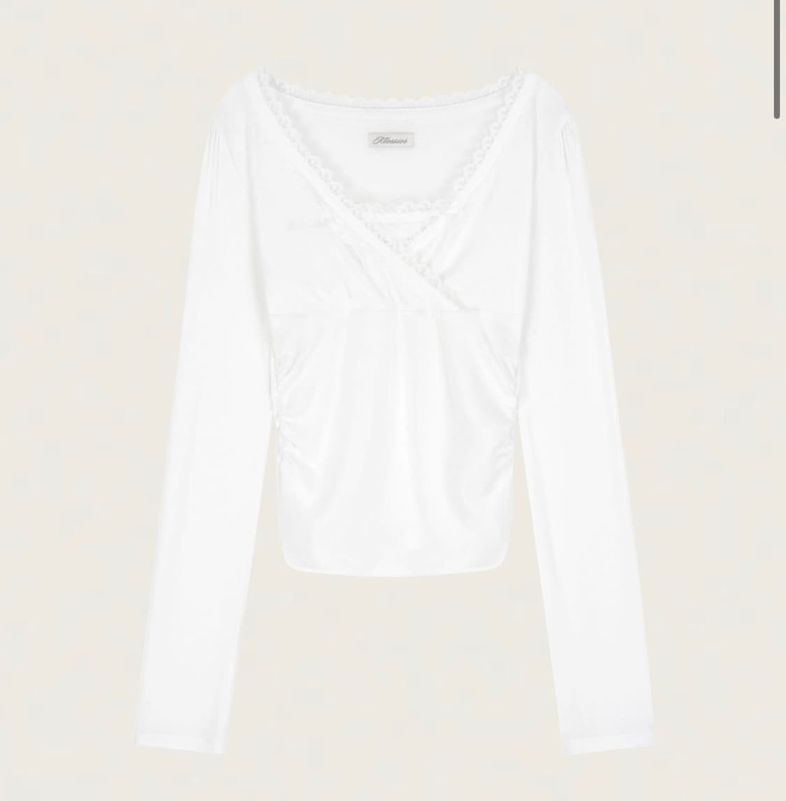 클리시어 비비안 발레 레이스 탑 화이트 롱슬리브 쓰리타임즈 상품이미지1