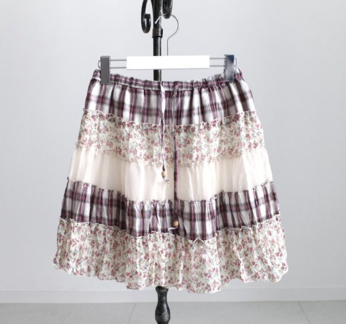 check flower skirt 상품이미지4