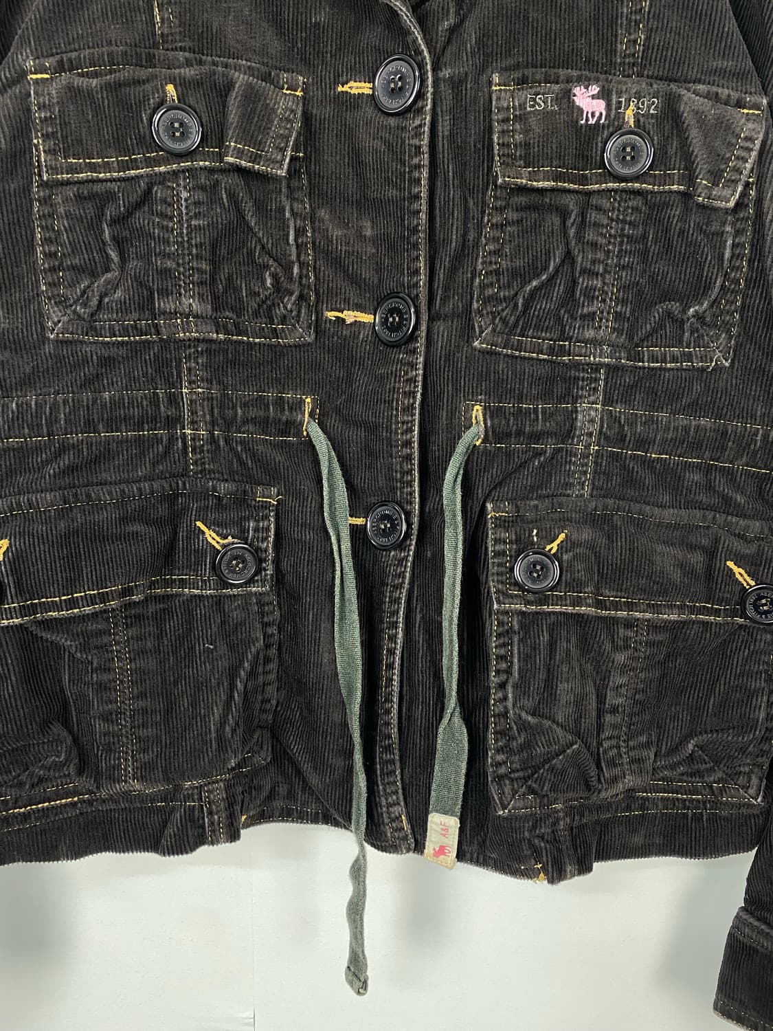 아베크롬비 블랙 코듀로이 포켓 자켓 S <593> 상품이미지4