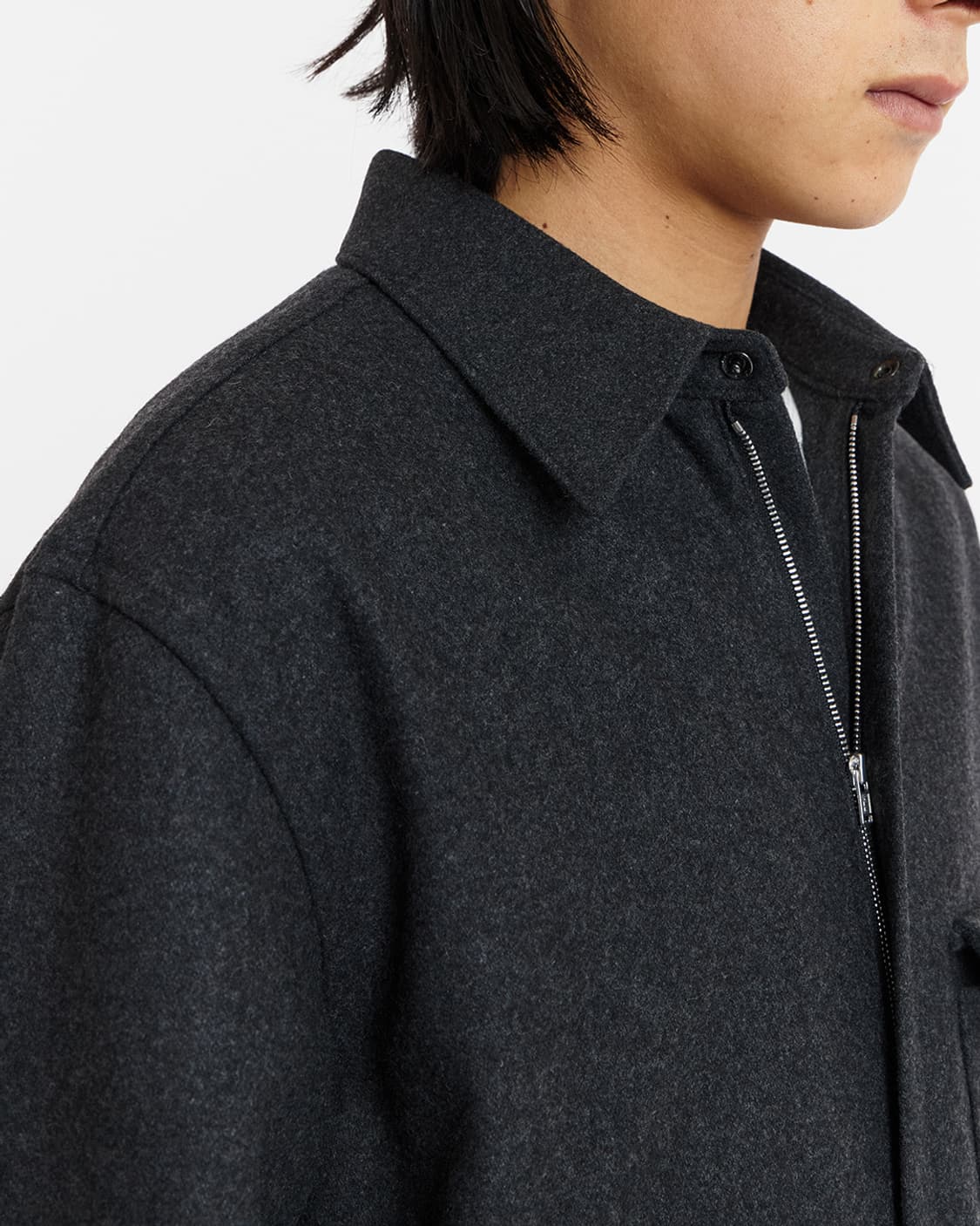Unaffected Zip-up Shirt Charcoal 상품이미지8