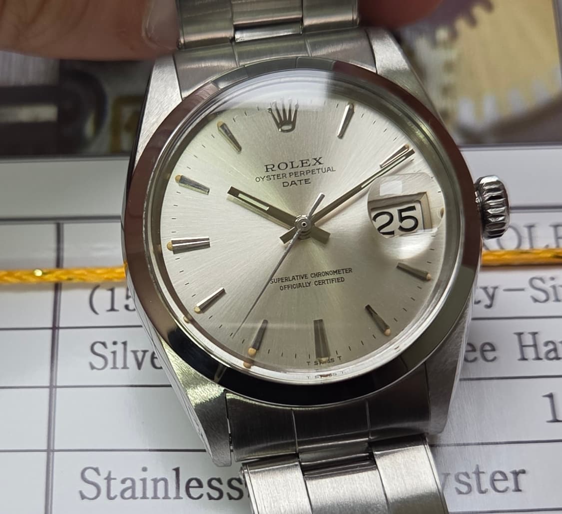 빈티지 롤렉스 오이스터 퍼페츄얼 1500 오리지널 실버판 (감정서 포함) 상품이미지1