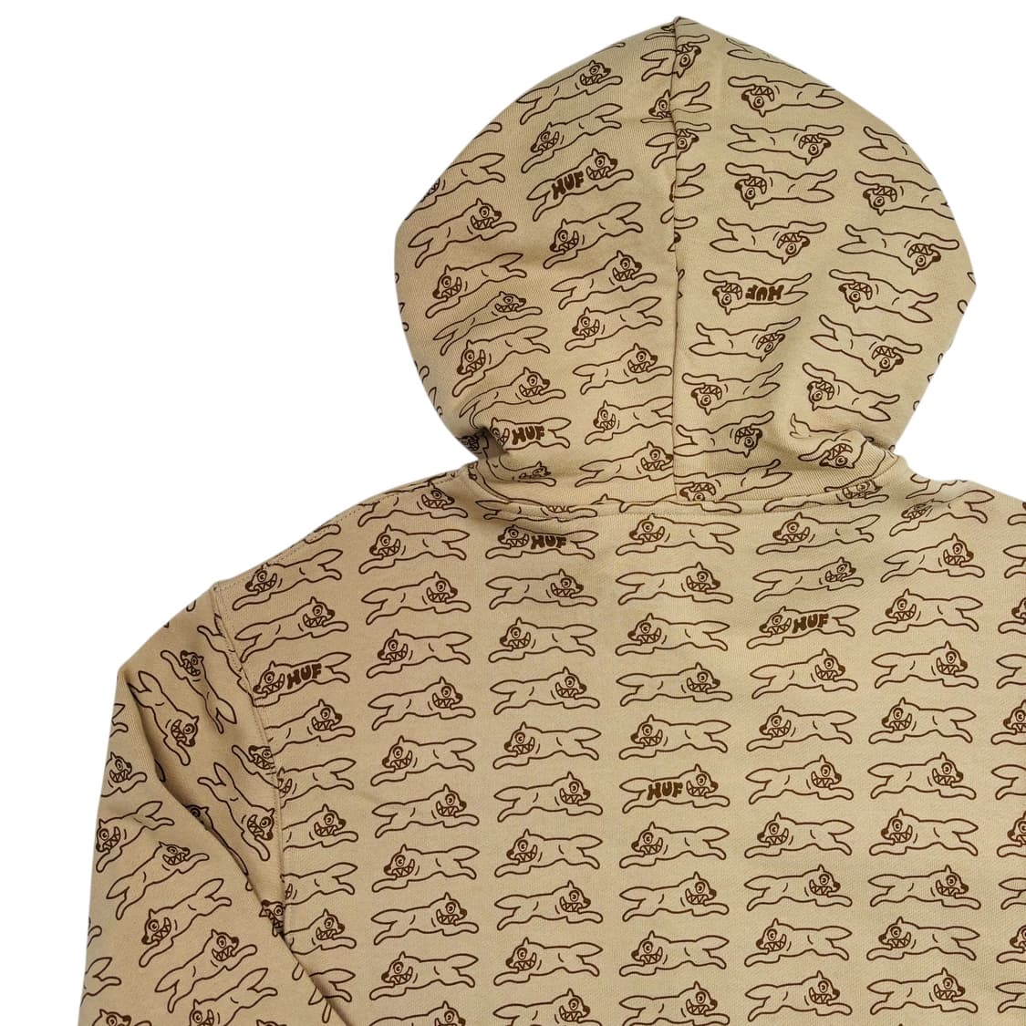 BBC X HUF 러닝독 멀티로고 베이지 풀오버 후드집업 M 상품이미지5