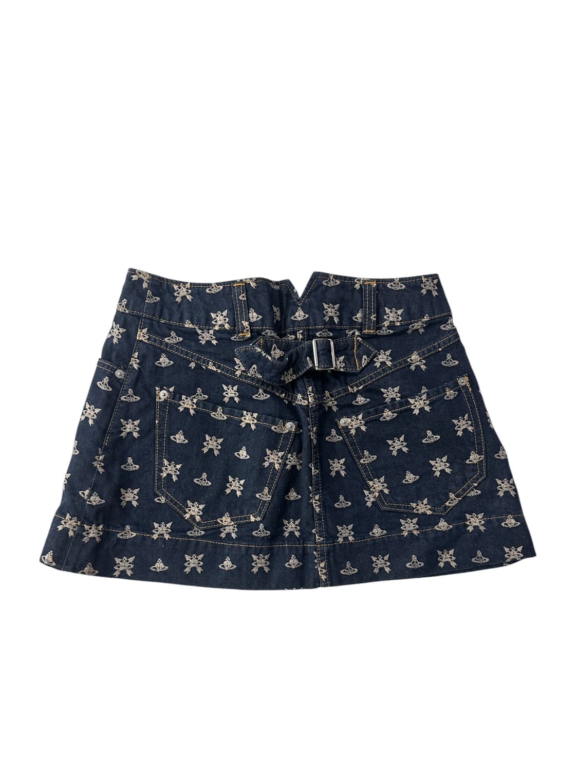 비비안웨스트우드 레드라벨 orb 디아망떼 스컬 데님스커트 상품이미지3