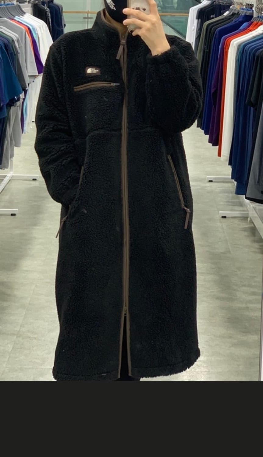 노스페이스 롱 플리스 코트 블랙 95 남녀공용 상품이미지2