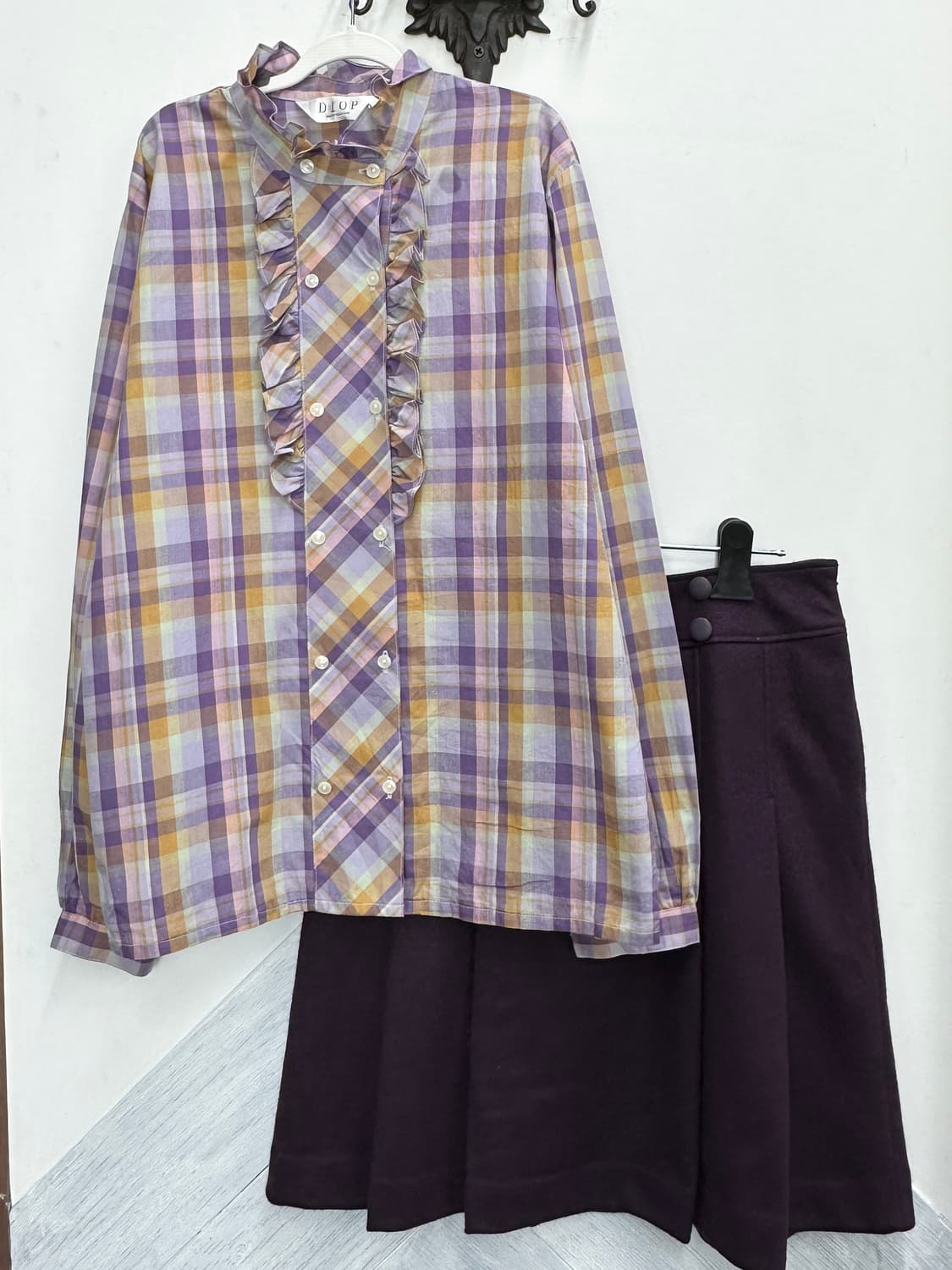 🔮슈슈룬 바닐라의 마법소녀 코디세트🔮 러블리 마계 체크 블라우스 상품이미지2