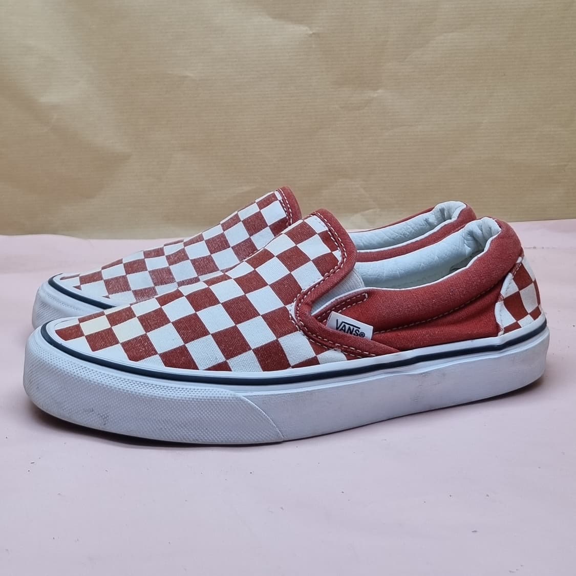 반스 체커보드 레드 슬립온 225 상품이미지1