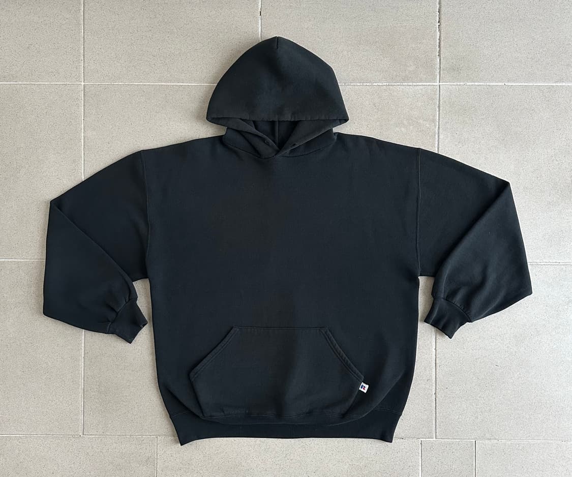 90s 빈티지 러셀 후드 블랙 XL USA 상품이미지1