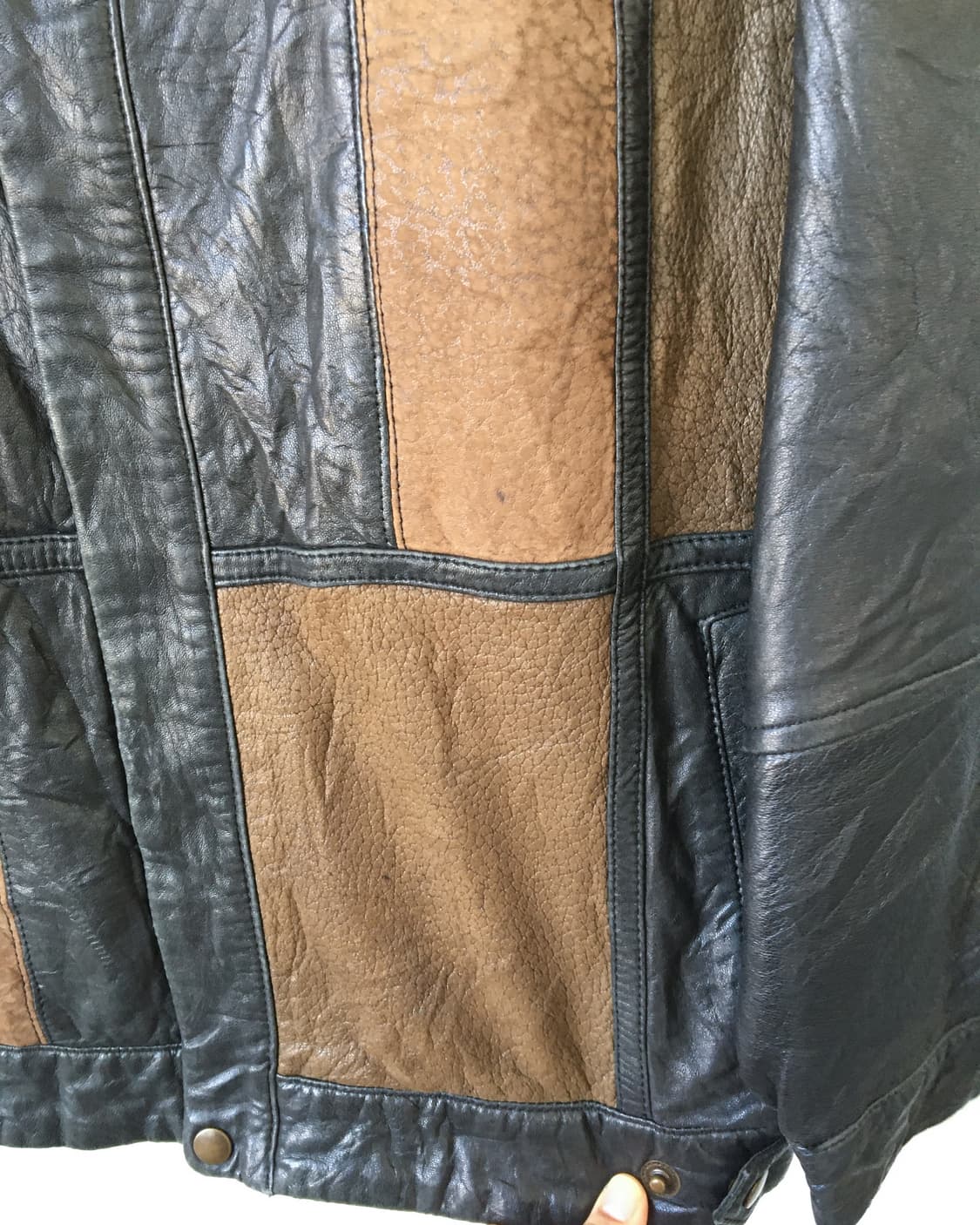 Patch work goat leather jacket 상품이미지5