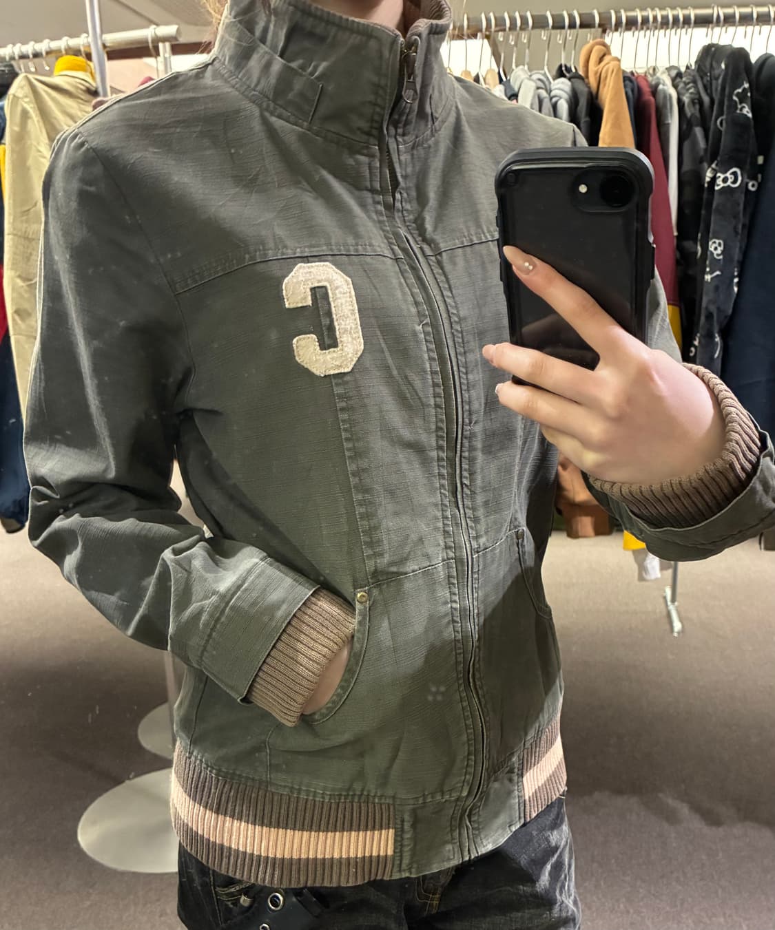 L)Converse 빈티지 카키 데님 집업 상품이미지1