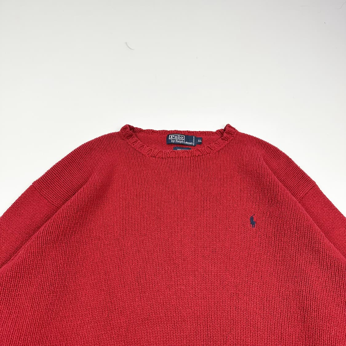 폴로 랄프로렌 클래식 빈티지 코튼 니트 레드 XL 상품이미지2