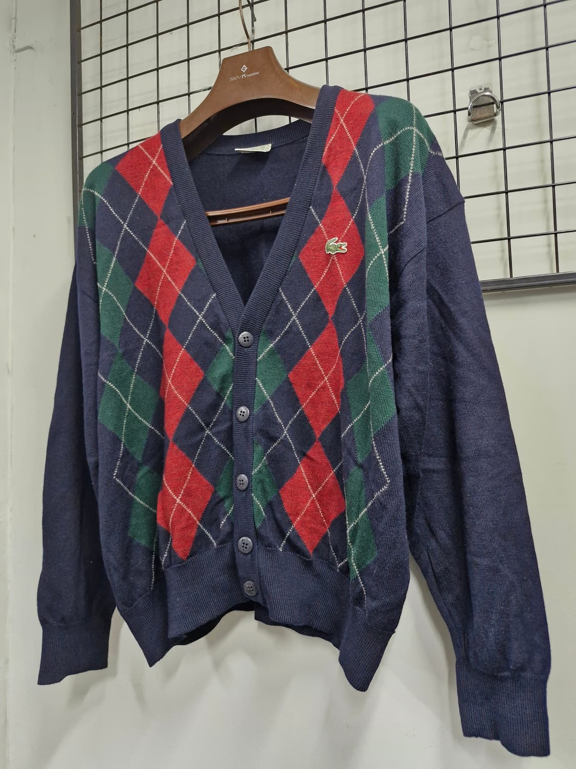 105XL 라코스테 패턴 울 니트 가디건 상품이미지3