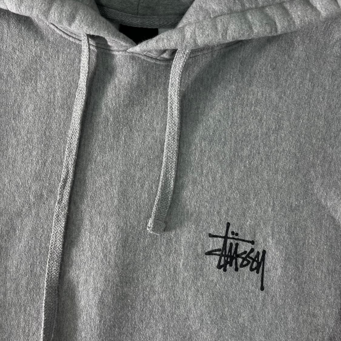 95 스투시 베이직 로고 그레이 후드티 상품이미지3