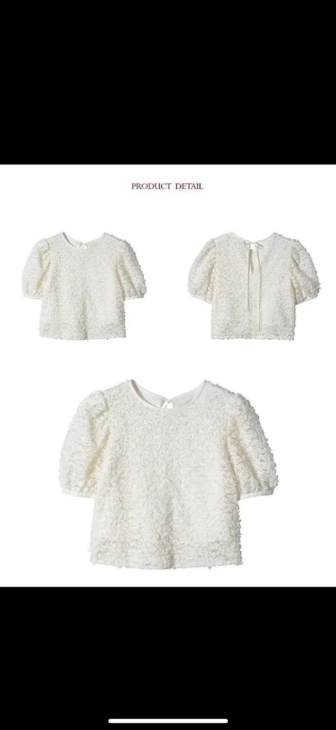 오엘 레이스 퍼프 블라우스 - 아이보리 상품이미지6