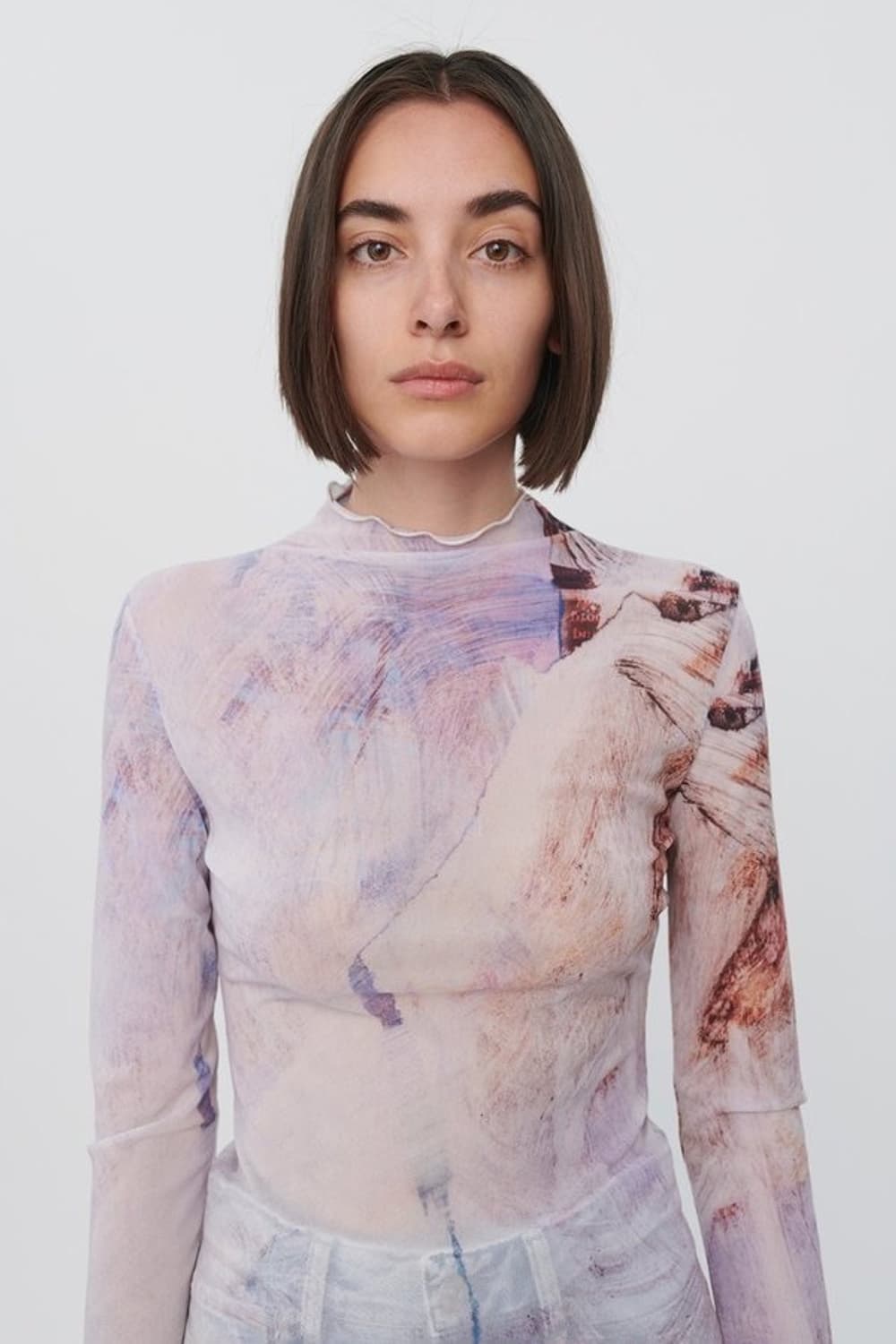 아워레가시 멀티컬러 엣칭 터틀넥 상품이미지1