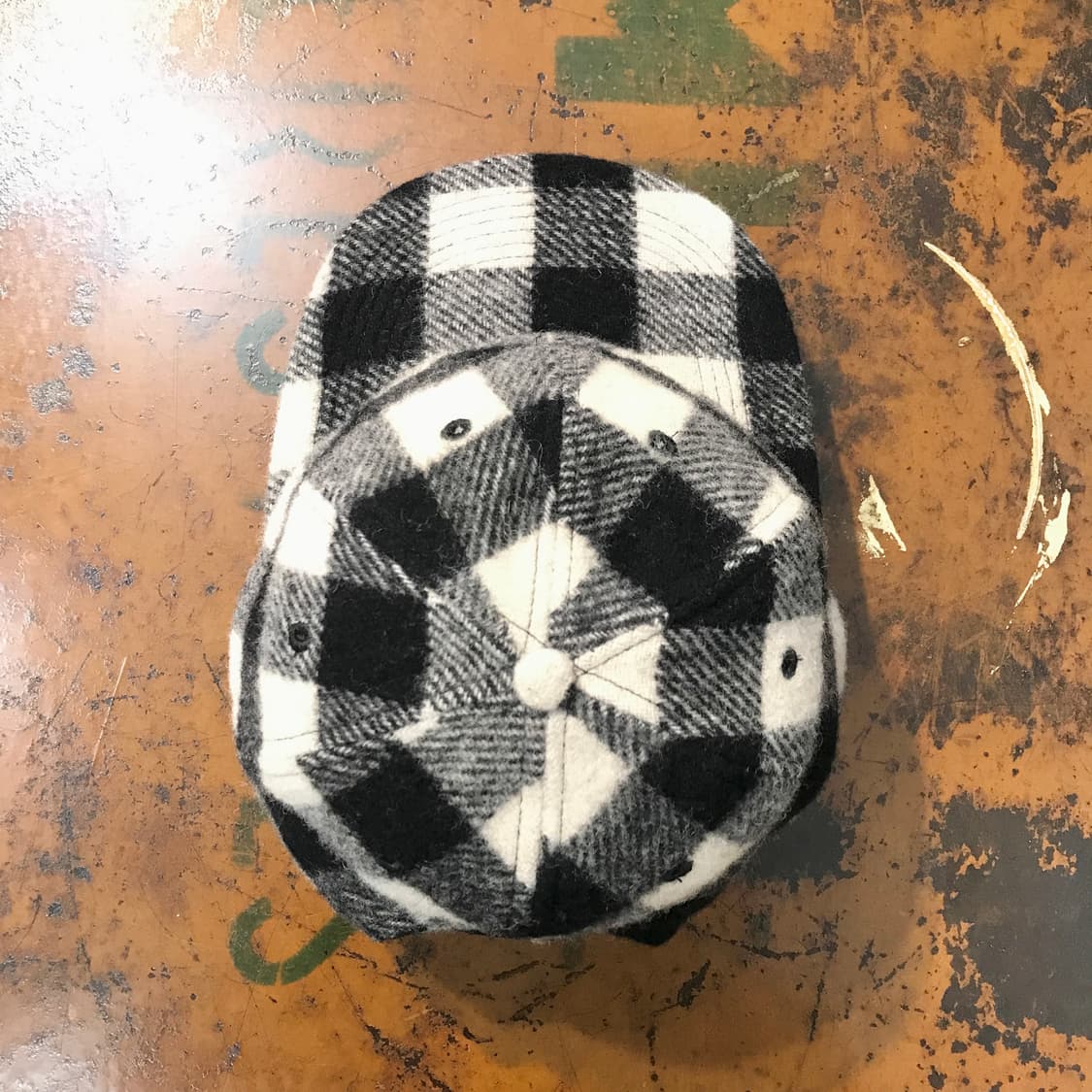 슈프림 블랙 아이보리 보더 체크 볼캡 캠프캡 남녀공용 상품이미지3