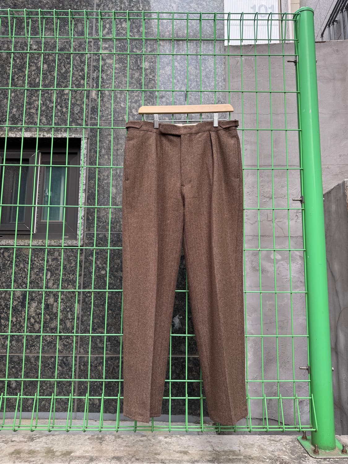 폴로 랄프 로렌 브라운 울 hbt 헤링본 트위드 트라우저 상품이미지1
