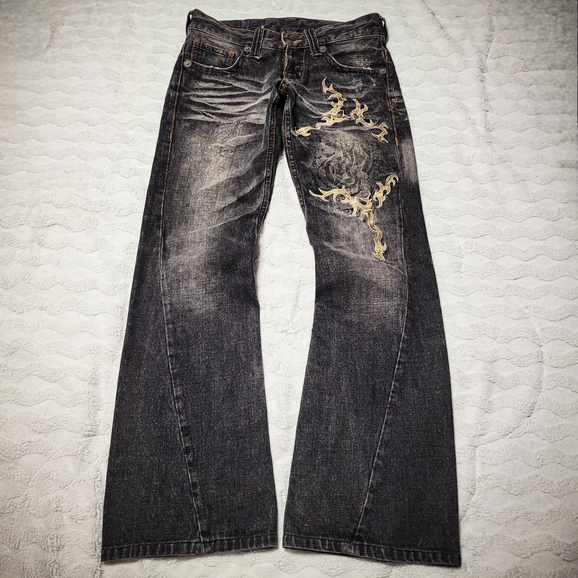 TORNADO MART Embroidery Flare Pants 상품이미지1