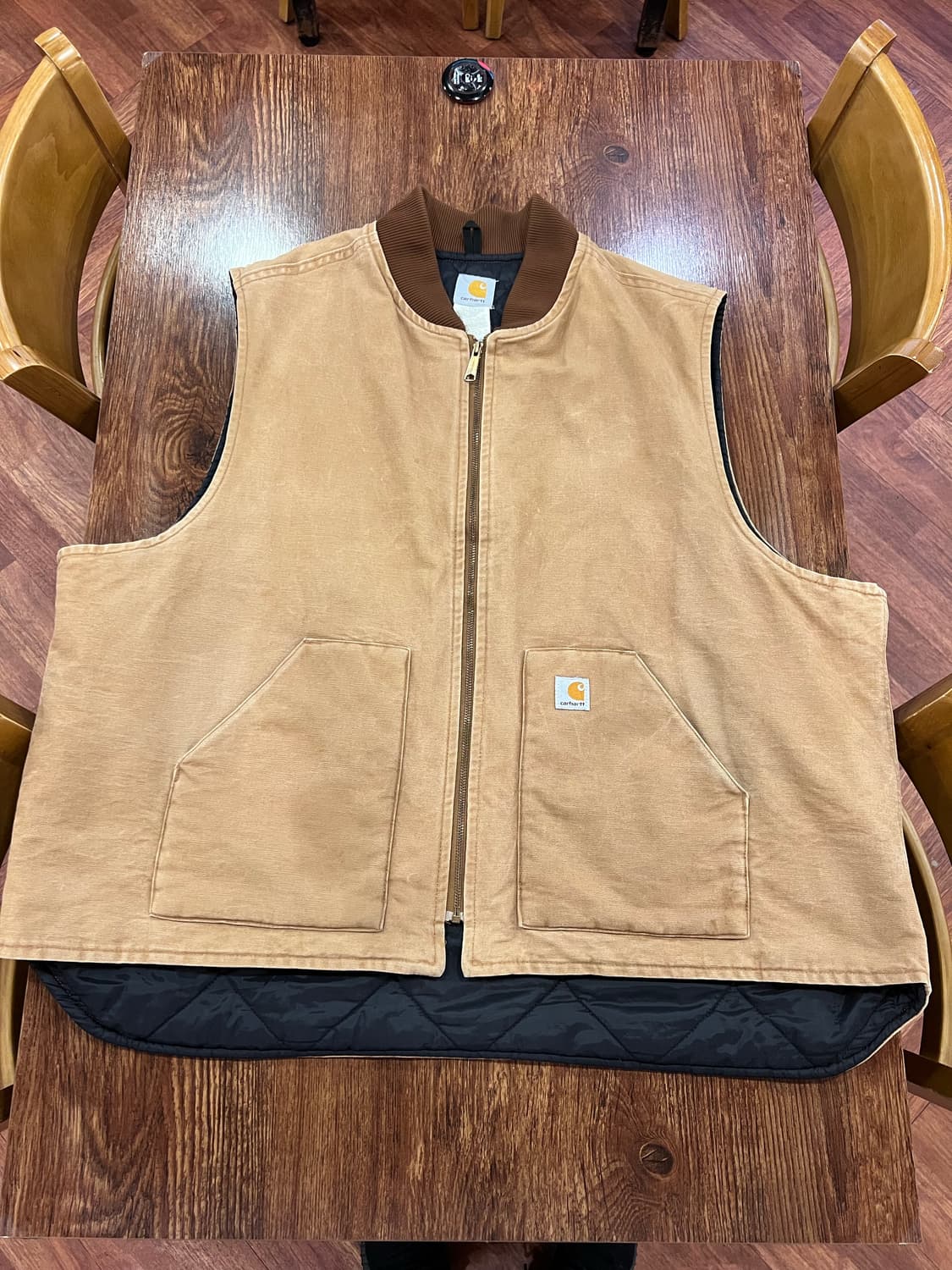 칼하트 v01 누빔 덕 베스트 조끼 4xl 빅사이즈 브라운 상품이미지1