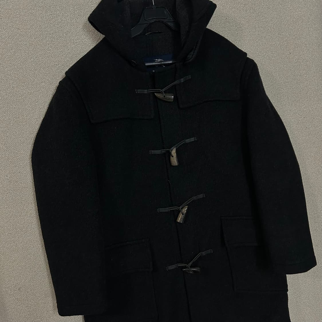  (L) 버버리 블랙 울 더플 코트 상품이미지2