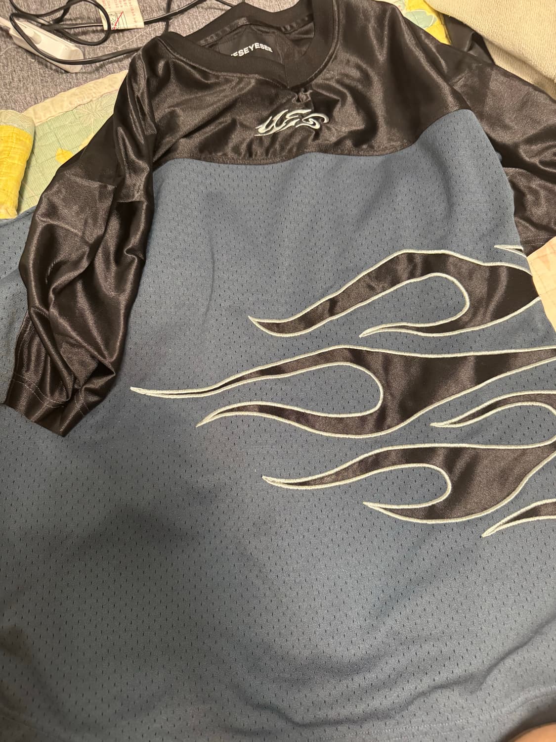 YEGEYEG Y.E.S Satin Football Tee Black x 상품이미지4
