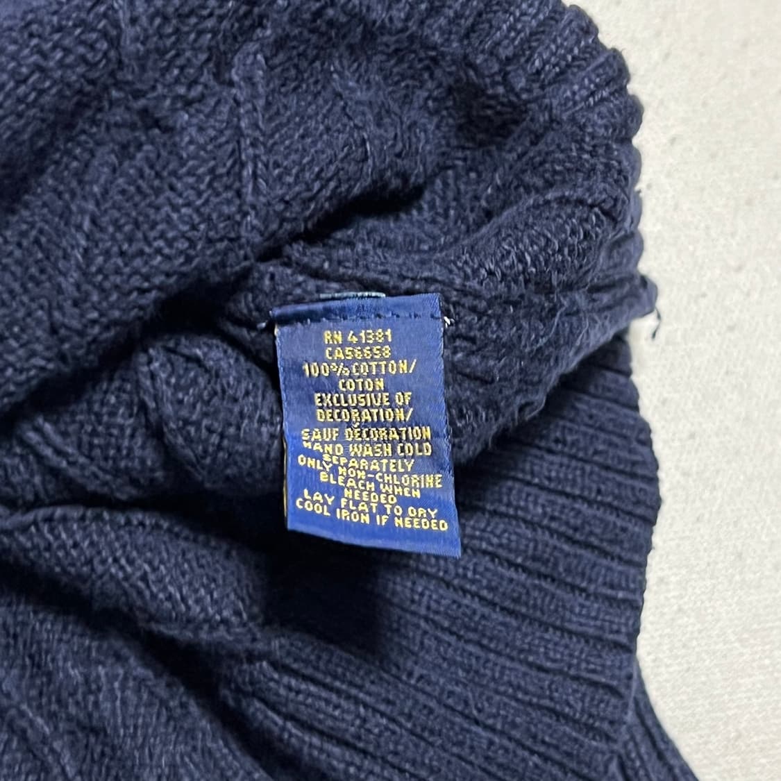 M 폴로랄프로렌 네이비 케이블 니트 상품이미지5