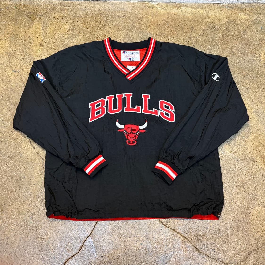레어 90s 미국 빈티지 챔피언 NBA 시카고불스 풀오버 바람막이 상품이미지1