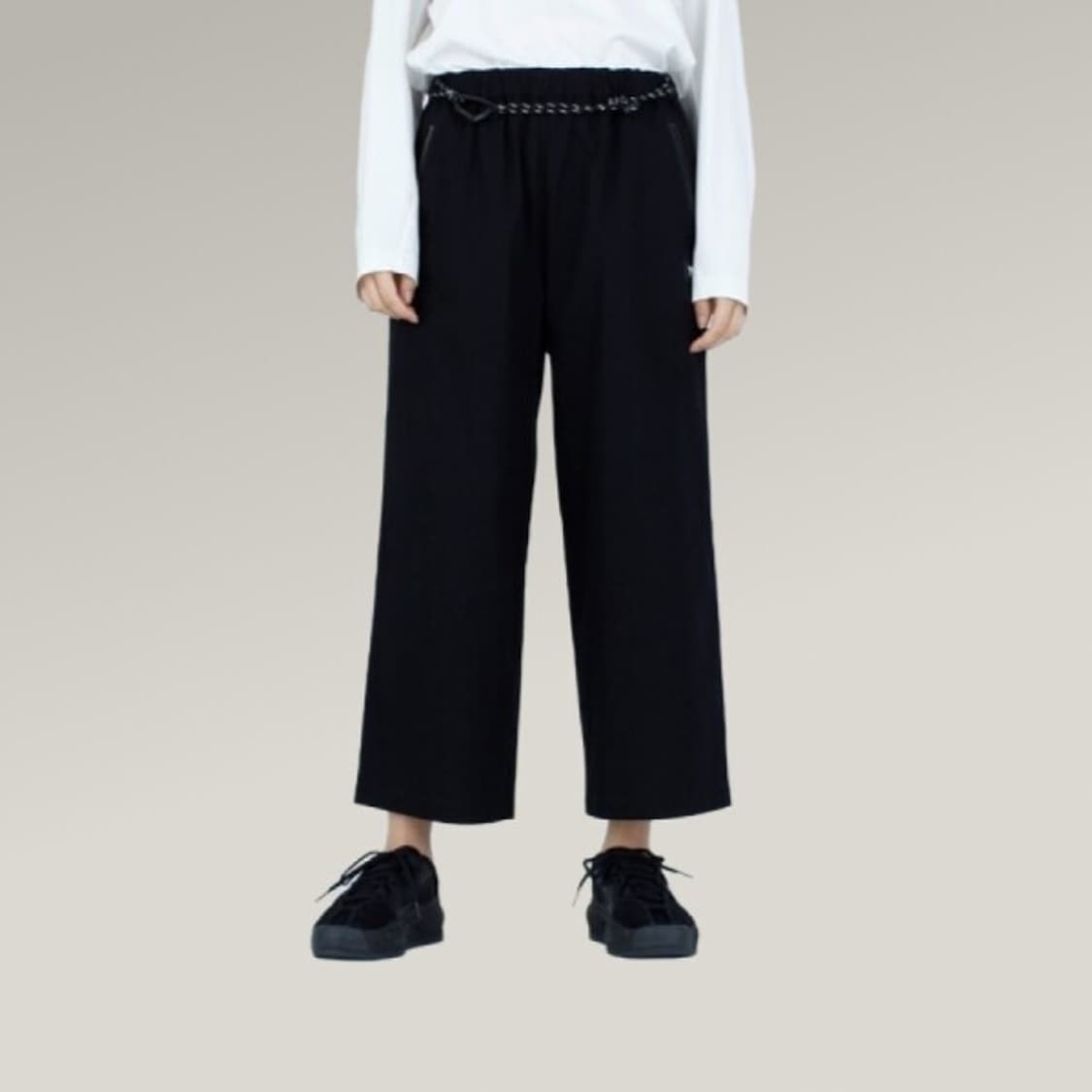 Y-3 요지야마모토 블랙 와이드레그 팬츠 XXS 상품이미지2