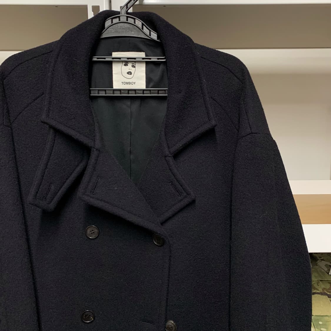 [표기 XS, 실측 S] 톰보이 더블롱코트 상품이미지1