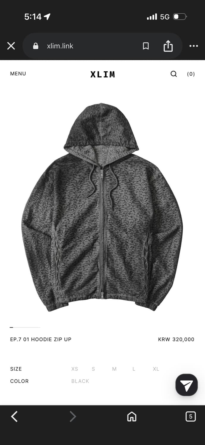 [구매] 엑슬림 ep.7 01 후드집업 블랙 상품이미지1