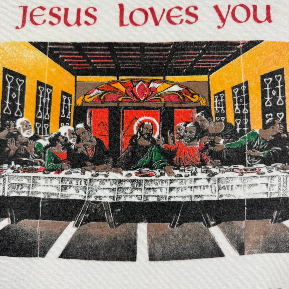 빈티지 90s 최후의 만찬 티셔츠 Jesus Love You 상품이미지7