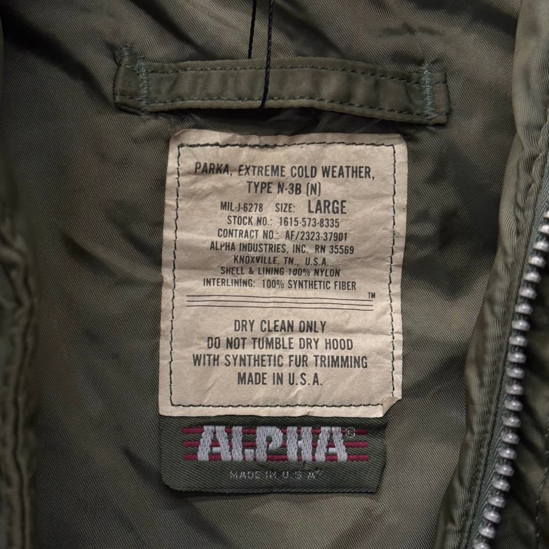 90s 알파 인더스트리 N3B 밀리터리 퍼 후드 야상 자켓 파카 N135 상품이미지6
