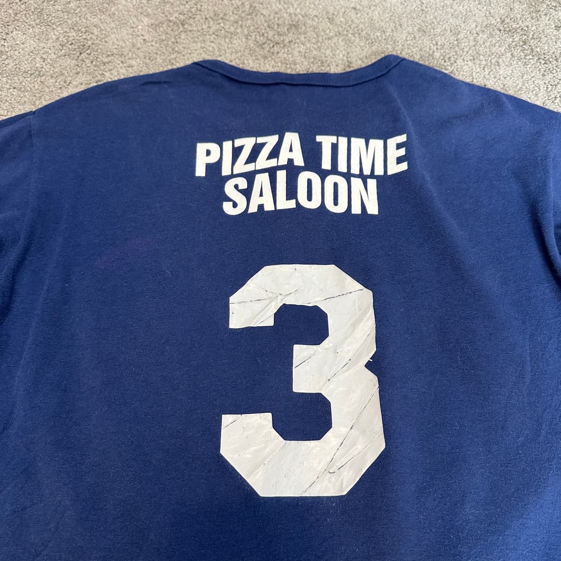 빈티지 네이비 헨리넥 반팔티M 상품이미지4