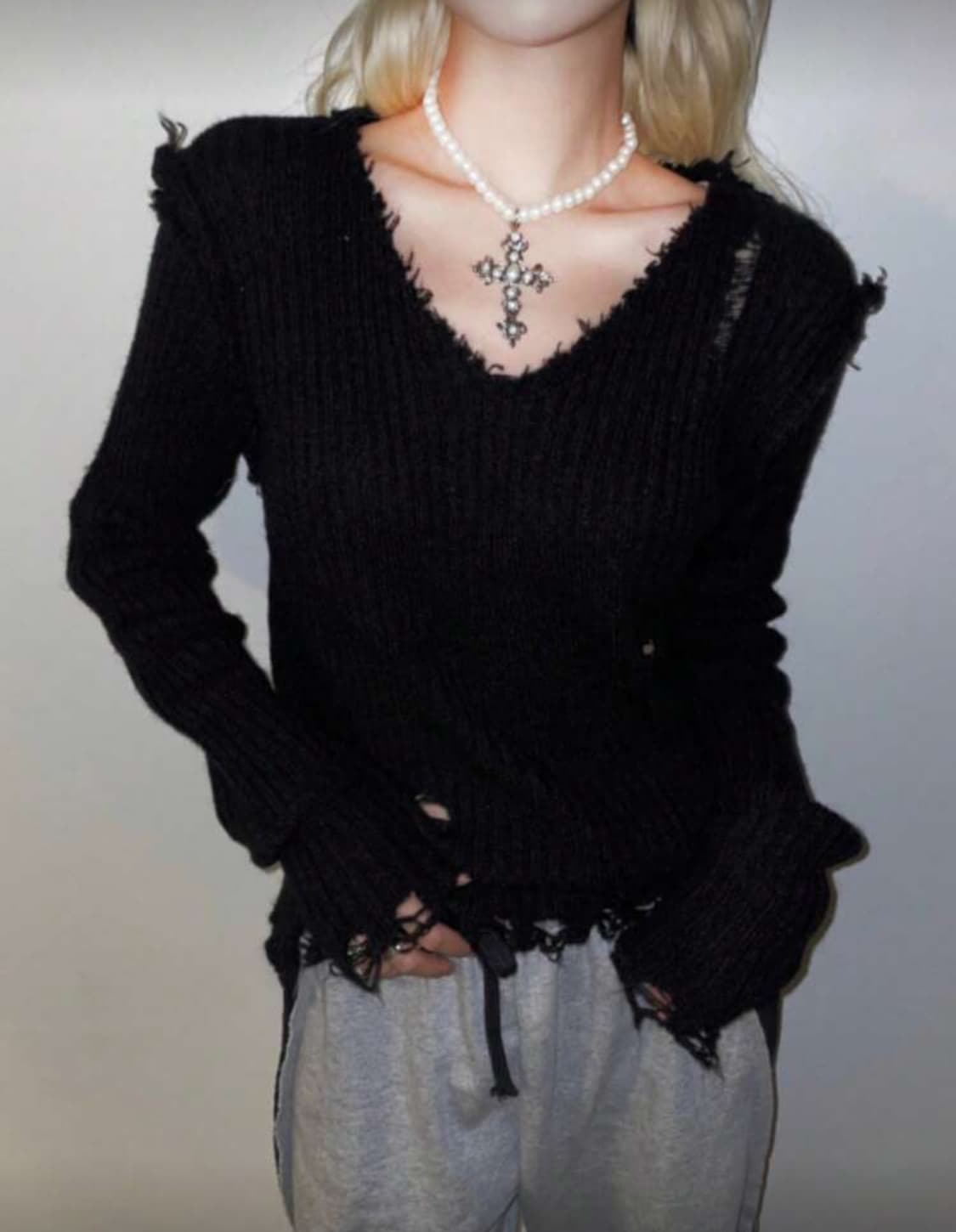 (새상품) 딥워싱 빈티지 울 니트 상품이미지1