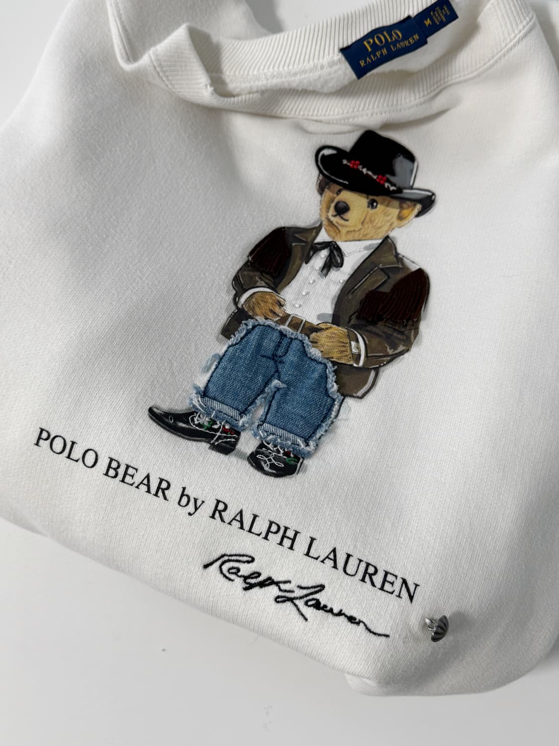 폴로 랄프로렌 신형 카우보이 폴로베어 화이트 스웻 맨투맨 상품이미지3