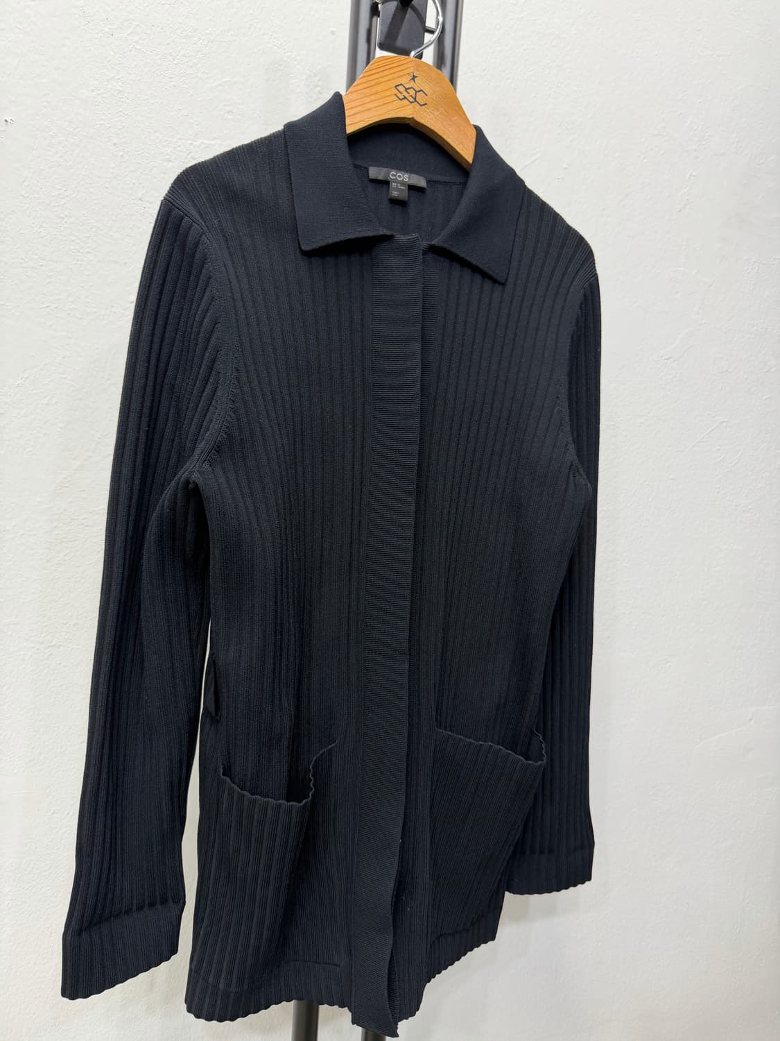 정품) COS 코스 블랙 골지 가디건 XS 상품이미지2