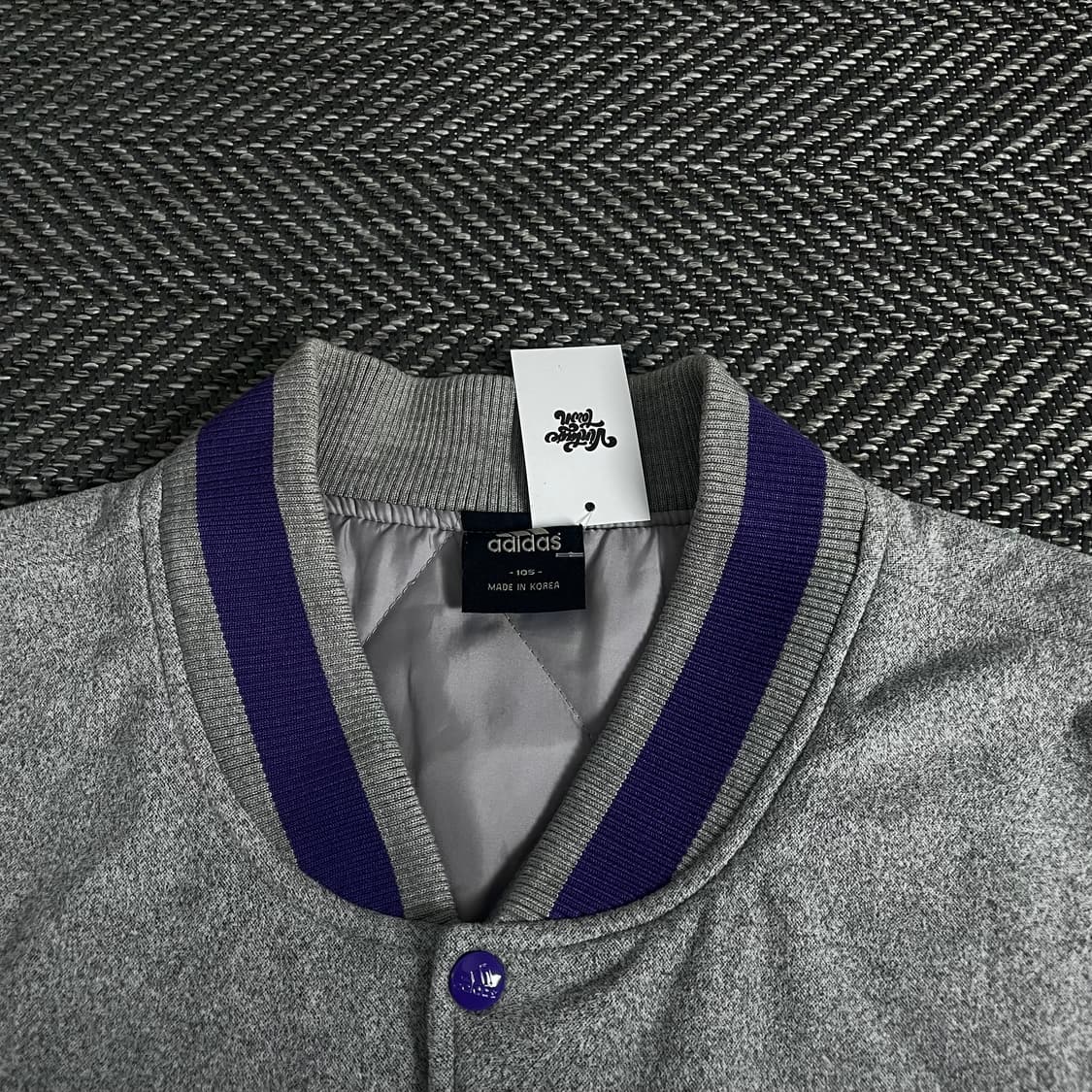 아디다스 빅로고 레더 스웻 바시티 자켓o 3433 상품이미지5