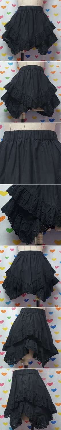 H&M 프릴 캉캉 벌룬 티어드 레이어드 펀칭레이스 꽃무늬 플라워 언발치마 상품이미지4